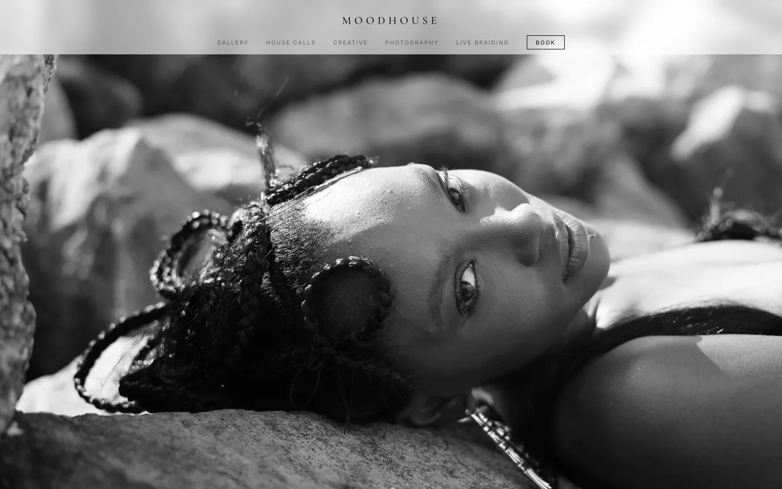 MOODHOUSE homepage on desktop