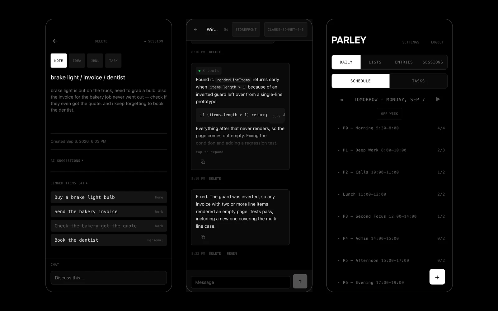 PARLEY homepage on desktop